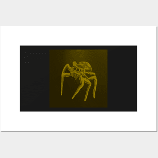 Jumping Spider Drawing V18 (Yellow 2) Posters and Art